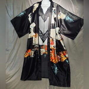 Black Kimono with Colorful Pattern